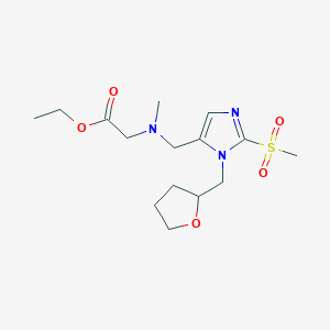 Ethyl 2-[methyl-[[2-methylsulfonyl-3-(oxolan-2-ylmethyl)imidazol-4-yl]methyl]amino]acetate