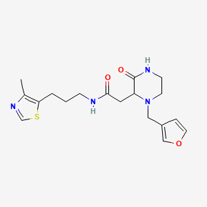 2-[1-(furan-3-ylmethyl)-3-oxopiperazin-2-yl]-N-[3-(4-methyl-1,3-thiazol-5-yl)propyl]acetamide