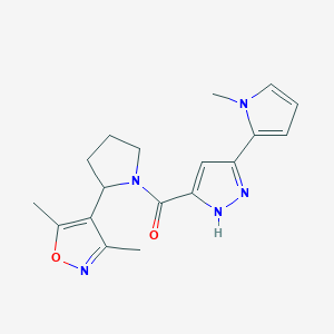 3,5-dimethyl-4-(1-{[3-(1-methyl-1H-pyrrol-2-yl)-1H-pyrazol-5-yl]carbonyl}pyrrolidin-2-yl)isoxazole