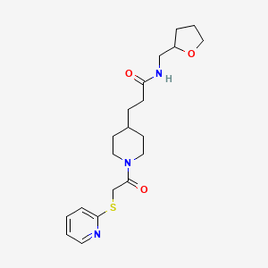 N-(oxolan-2-ylmethyl)-3-[1-(2-pyridin-2-ylsulfanylacetyl)piperidin-4-yl]propanamide