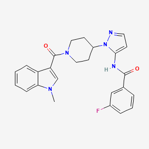 3-fluoro-N-(1-{1-[(1-methyl-1H-indol-3-yl)carbonyl]-4-piperidinyl}-1H-pyrazol-5-yl)benzamide