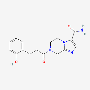 7-[3-(2-hydroxyphenyl)propanoyl]-5,6,7,8-tetrahydroimidazo[1,2-a]pyrazine-3-carboxamide