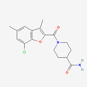 1-[(7-chloro-3,5-dimethyl-1-benzofuran-2-yl)carbonyl]-4-piperidinecarboxamide