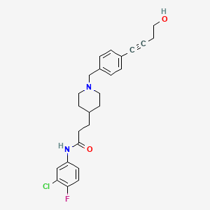 N-(3-chloro-4-fluorophenyl)-3-{1-[4-(4-hydroxy-1-butyn-1-yl)benzyl]-4-piperidinyl}propanamide