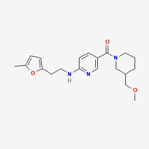 [3-(Methoxymethyl)piperidin-1-yl]-[6-[2-(5-methylfuran-2-yl)ethylamino]pyridin-3-yl]methanone