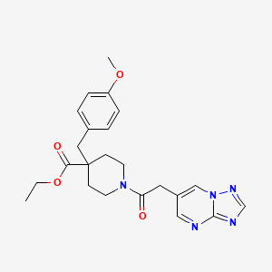 molecular formula C23H27N5O4 B3771338 ethyl 4-(4-methoxybenzyl)-1-([1,2,4]triazolo[1,5-a]pyrimidin-6-ylacetyl)-4-piperidinecarboxylate 