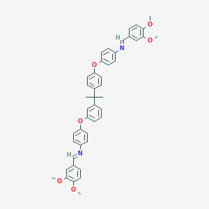 molecular formula C45H42N2O6 B377147 N-(3,4-dimethoxybenzylidene)-N-(4-{3-[1-(4-{4-[(3,4-dimethoxybenzylidene)amino]phenoxy}phenyl)-1-methylethyl]phenoxy}phenyl)amine 