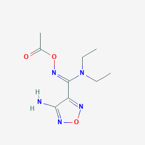 molecular formula C9H15N5O3 B377148 N'-(acetyloxy)-4-amino-N,N-diethyl-1,2,5-oxadiazole-3-carboximidamide 