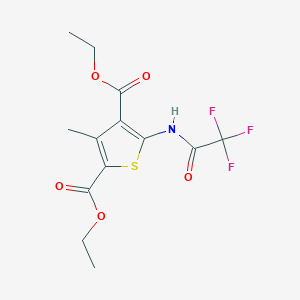 molecular formula C13H14F3NO5S B377154 Diethyl 3-methyl-5-[(2,2,2-trifluoroacetyl)amino]thiophene-2,4-dicarboxylate CAS No. 298207-80-4