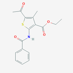 molecular formula C17H17NO4S B377156 Ethyl 5-acetyl-2-(benzoylamino)-4-methyl-3-thiophenecarboxylate CAS No. 296263-65-5
