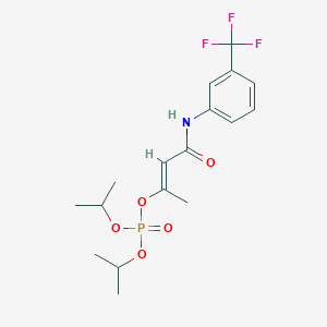 molecular formula C17H23F3NO5P B377157 Diisopropyl 1-methyl-3-oxo-3-[3-(trifluoromethyl)anilino]-1-propenyl phosphate 