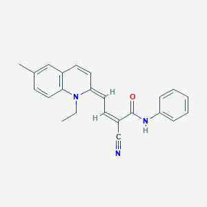 2-cyano-4-(1-ethyl-6-methyl-2(1H)-quinolinylidene)-N-phenyl-2-butenamide