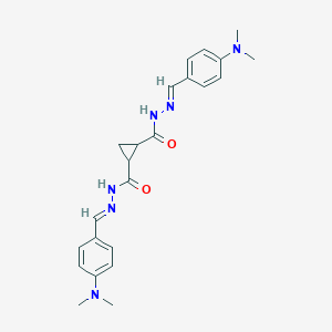 molecular formula C23H28N6O2 B377160 1-N,2-N-bis[(E)-[4-(dimethylamino)phenyl]methylideneamino]cyclopropane-1,2-dicarboxamide 