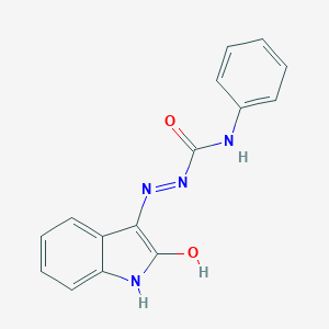 molecular formula C15H12N4O2 B377163 (2E)-2-(2-oxo-1,2-dihydro-3H-indol-3-ylidene)-N-phenylhydrazinecarboxamide 
