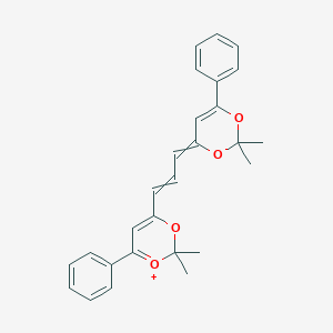 molecular formula C27H27O4+ B377173 4-[3-(2,2-Dimethyl-6-phenyl-1,3-dioxin-1-ium-4-yl)prop-2-enylidene]-2,2-dimethyl-6-phenyl-1,3-dioxine 