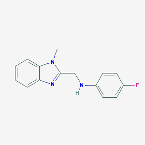 molecular formula C15H14FN3 B377176 (4-Fluoro-phenyl)-(1-methyl-1H-benzoimidazol-2-ylmethyl)-amine 