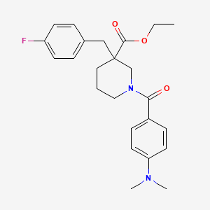 molecular formula C24H29FN2O3 B3771784 ethyl 1-[4-(dimethylamino)benzoyl]-3-(4-fluorobenzyl)-3-piperidinecarboxylate 