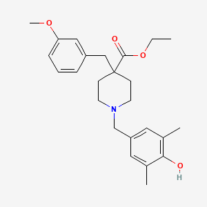 molecular formula C25H33NO4 B3771810 ethyl 1-(4-hydroxy-3,5-dimethylbenzyl)-4-(3-methoxybenzyl)-4-piperidinecarboxylate 