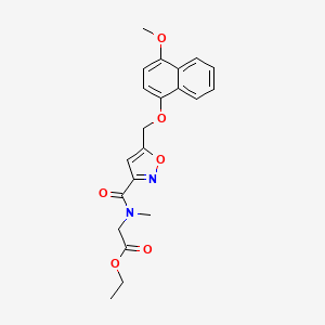 molecular formula C21H22N2O6 B3771886 ethyl N-[(5-{[(4-methoxy-1-naphthyl)oxy]methyl}-3-isoxazolyl)carbonyl]-N-methylglycinate 