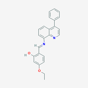 molecular formula C24H20N2O2 B377190 5-Ethoxy-2-{[(4-phenyl-8-quinolinyl)imino]methyl}phenol 