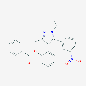 2-(1-ethyl-5-{3-nitrophenyl}-3-methyl-1H-pyrazol-4-yl)phenyl benzoate