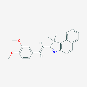 molecular formula C24H23NO2 B377202 2-[(E)-2-(3,4-dimethoxyphenyl)ethenyl]-1,1-dimethylbenzo[e]indole 