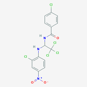 molecular formula C15H10Cl5N3O3 B377204 4-chloro-N-(2,2,2-trichloro-1-{2-chloro-4-nitroanilino}ethyl)benzamide 