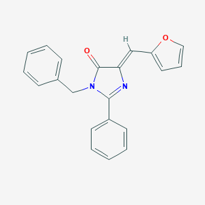 molecular formula C21H16N2O2 B377212 3-benzyl-5-(2-furylmethylene)-2-phenyl-3,5-dihydro-4H-imidazol-4-one CAS No. 1451734-54-5