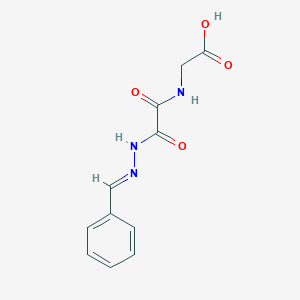 molecular formula C11H11N3O4 B377216 {[(2-Benzylidenehydrazino)(oxo)acetyl]amino}acetic acid 