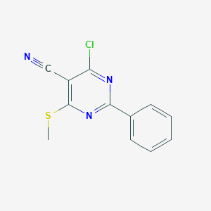 B037722 4-Chloro-6-(methylthio)-2-phenylpyrimidine-5-carbonitrile CAS No. 118996-61-5