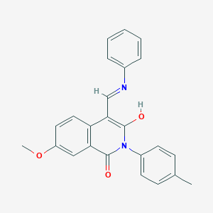 molecular formula C24H20N2O3 B377220 4-(anilinomethylene)-7-methoxy-2-(4-methylphenyl)-1,3(2H,4H)-isoquinolinedione 