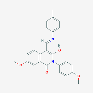 molecular formula C25H22N2O4 B377227 7-methoxy-2-(4-methoxyphenyl)-4-(4-toluidinomethylene)-1,3(2H,4H)-isoquinolinedione 