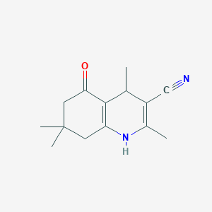 molecular formula C14H18N2O B377229 2,4,7,7-Tetramethyl-5-oxo-1,4,5,6,7,8-hexahydro-3-quinolinecarbonitrile 