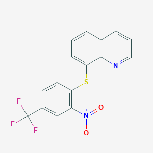 molecular formula C16H9F3N2O2S B377235 8-{[2-Nitro-4-(trifluoromethyl)phenyl]sulfanyl}quinoline 
