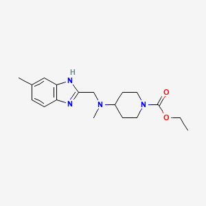 molecular formula C18H26N4O2 B3772363 ethyl 4-{methyl[(5-methyl-1H-benzimidazol-2-yl)methyl]amino}piperidine-1-carboxylate 