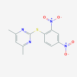 molecular formula C12H10N4O4S B377237 2-(2,4-Dinitro-phenylsulfanyl)-4,6-dimethyl-pyrimidine 