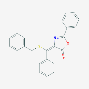 molecular formula C23H17NO2S B377242 4-[(benzylsulfanyl)(phenyl)methylene]-2-phenyl-1,3-oxazol-5(4H)-one 