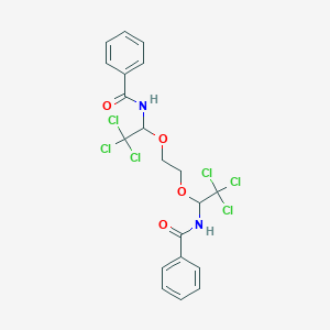 molecular formula C20H18Cl6N2O4 B377247 N-(1-{2-[1-(benzoylamino)-2,2,2-trichloroethoxy]ethoxy}-2,2,2-trichloroethyl)benzamide 