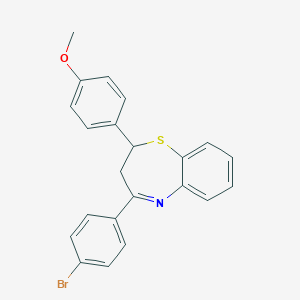 molecular formula C22H18BrNOS B377249 4-(4-Bromophenyl)-2-(4-methoxyphenyl)-2,3-dihydro-1,5-benzothiazepine CAS No. 305377-71-3