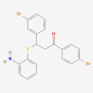 molecular formula C21H17Br2NOS B377250 3-[(2-Aminophenyl)sulfanyl]-3-(3-bromophenyl)-1-(4-bromophenyl)-1-propanone 