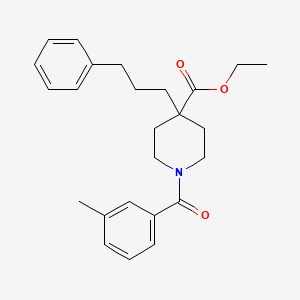 molecular formula C25H31NO3 B3772568 ethyl 1-(3-methylbenzoyl)-4-(3-phenylpropyl)-4-piperidinecarboxylate 