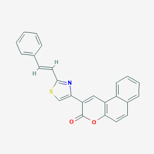 molecular formula C24H15NO2S B377260 2-[2-(2-phenylvinyl)-1,3-thiazol-4-yl]-3H-benzo[f]chromen-3-one CAS No. 298193-80-3