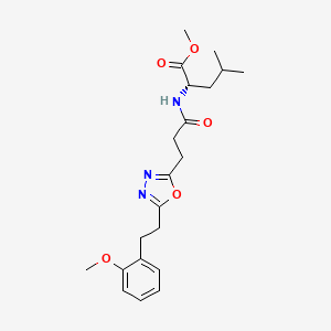 molecular formula C21H29N3O5 B3772663 methyl N-(3-{5-[2-(2-methoxyphenyl)ethyl]-1,3,4-oxadiazol-2-yl}propanoyl)-L-leucinate 