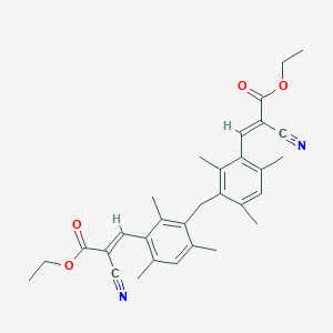 Ethyl 2-cyano-3-{3-[3-(2-cyano-3-ethoxy-3-oxo-1-propenyl)-2,4,6-trimethylbenzyl]-2,4,6-trimethylphenyl}acrylate