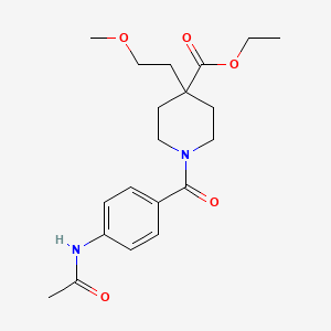 molecular formula C20H28N2O5 B3772850 ethyl 1-[4-(acetylamino)benzoyl]-4-(2-methoxyethyl)-4-piperidinecarboxylate 