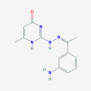 2-[(2Z)-2-[1-(3-aminophenyl)ethylidene]hydrazinyl]-6-methyl-1H-pyrimidin-4-one