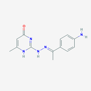 2-[(2E)-2-[1-(4-aminophenyl)ethylidene]hydrazinyl]-6-methyl-1H-pyrimidin-4-one