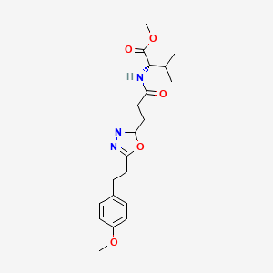 molecular formula C20H27N3O5 B3773069 methyl N-(3-{5-[2-(4-methoxyphenyl)ethyl]-1,3,4-oxadiazol-2-yl}propanoyl)-L-valinate 