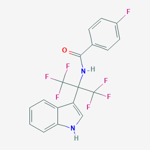 4-fluoro-N-[2,2,2-trifluoro-1-(1H-indol-3-yl)-1-(trifluoromethyl)ethyl]benzamide