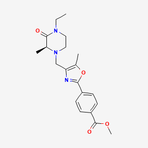 molecular formula C20H25N3O4 B3773244 methyl 4-(4-{[(2S)-4-ethyl-2-methyl-3-oxo-1-piperazinyl]methyl}-5-methyl-1,3-oxazol-2-yl)benzoate 